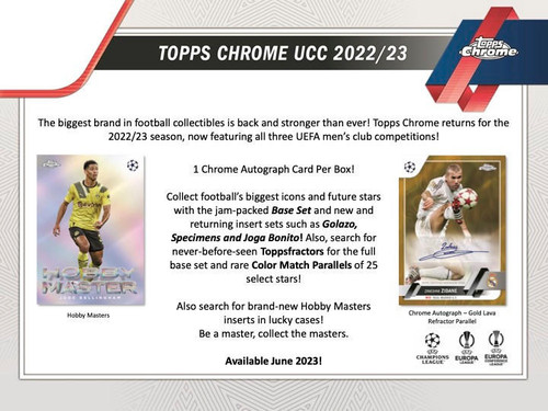 2022/23 Topps UEFA Club Competitions Chrome Soccer Hobby 12 Box Case