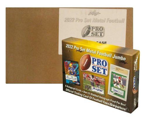 2022 Leaf Pro Set Metal Football Jumbo 8 Box Case