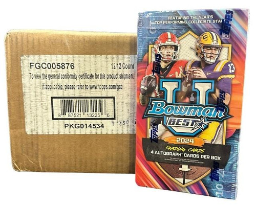 2024 Bowman's Best University Football Hobby 12 Box Case