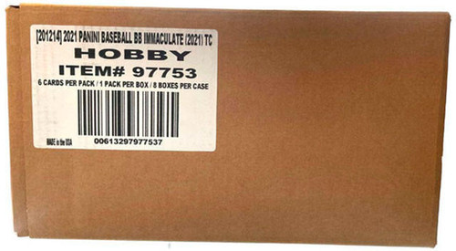 2021 Panini Immaculate Baseball Hobby 8 Box Case