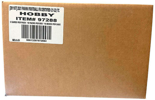2021 Panini Certified Football Hobby 16 Box Case