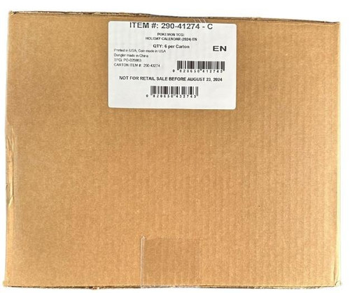 Pokemon 2024 Holiday Calendar 6 Box Case