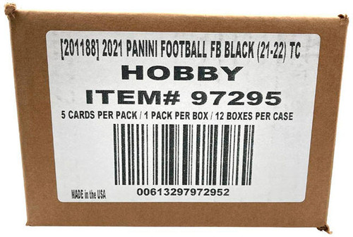 2021 Panini Black Football Hobby 12 Box Case