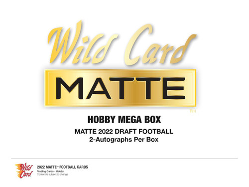 2022 Wild Card Matte Collegiate Draft Picks Football Mega 24 Box Case