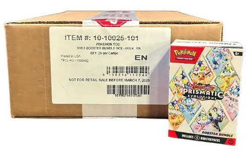Pokemon Scarlet & Violet Prismatic Evolutions Booster Bundle 25 Box Case
