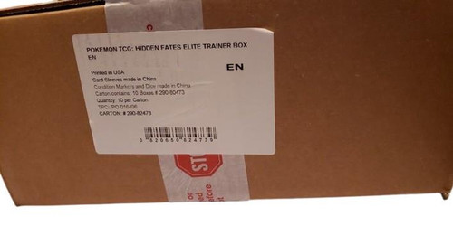 Pokemon Hidden Fates Elite Trainer 10 Box Case