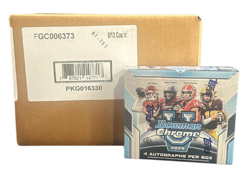 2025 Bowman University Chrome Football Jumbo 8 Box Case