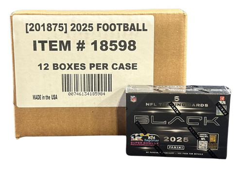 2025 Panini Black Football Hobby 12 Box Case