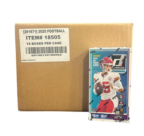 2025 Panini Donruss Football Hobby 18 Box Case