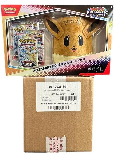 Pokemon Scarlet & Violet Prismatic Evolutions Accessory Pouch Special Collection 6 Box Case