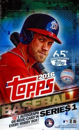 2016 Topps Series 1 Baseball Hobby 12 Box Case
