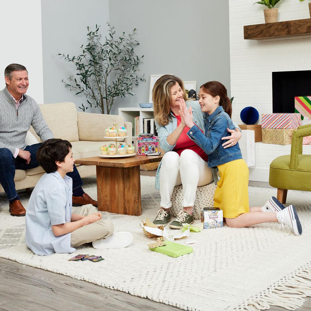 Family enjoying cards as a hobby together
