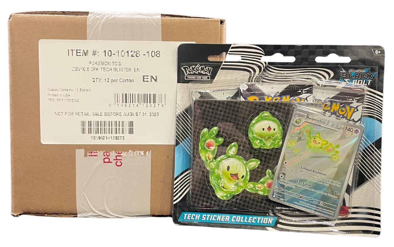 Image of Pokemon Scarlet & Violet Black Bolt Tech Sticker Collection 12 Box Case