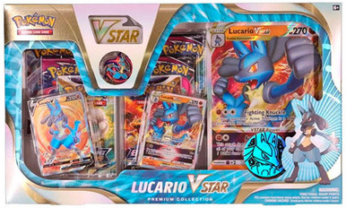 pokemon lucario vstar premium collection box - 6 booster packs TCG: Special you get 1 etched promo card featuring Lucario V Opening 6x Lucario Vstar Collection