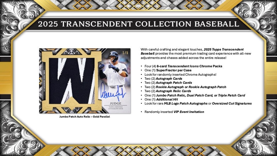 Image of 2025 Topps Transcendent Collection Baseball Hobby Box