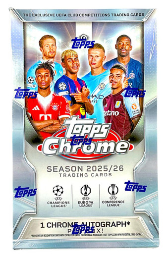 2025/26 Topps UEFA Club Competitions Chrome Soccer Hobby Box