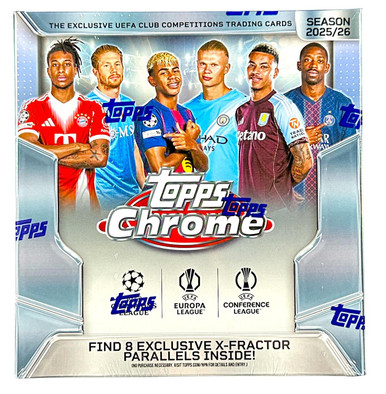 2025/26 Topps UEFA Club Competitions Chrome Soccer Mega Box