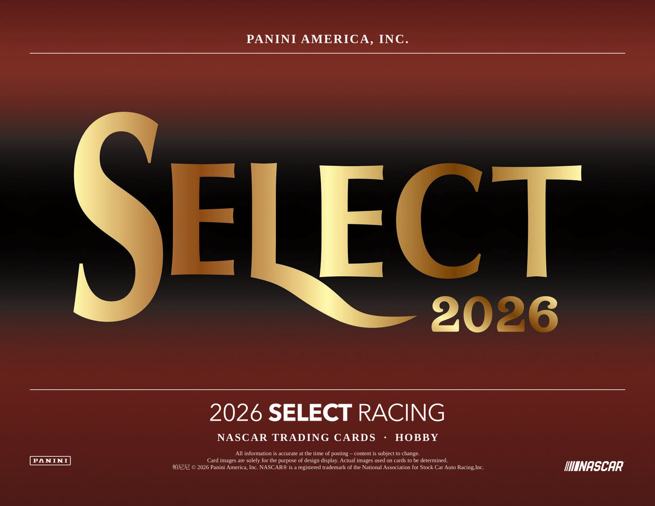 Image of 2026 Panini Select Racing Hobby Box