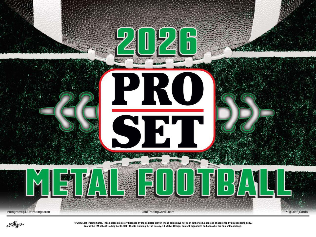 Image of 2026 Leaf Pro Set Metal Football Hobby Box