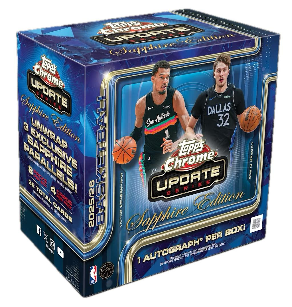 Image of 2025/26 Topps Chrome Update Basketball Sapphire Edition Box