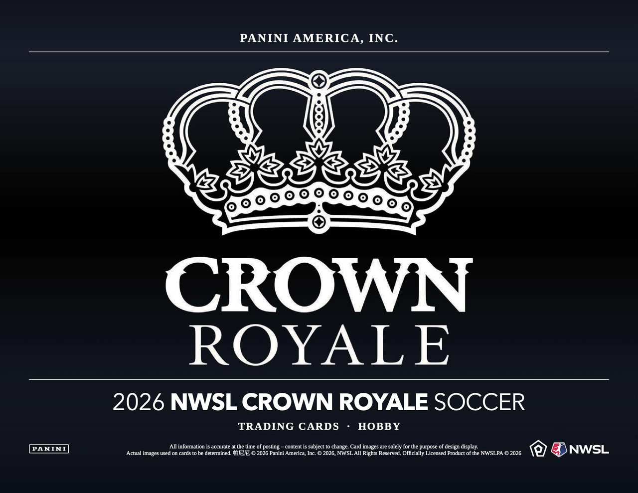Image of 2026 Panini Crown Royale NWSL Soccer Hobby Box