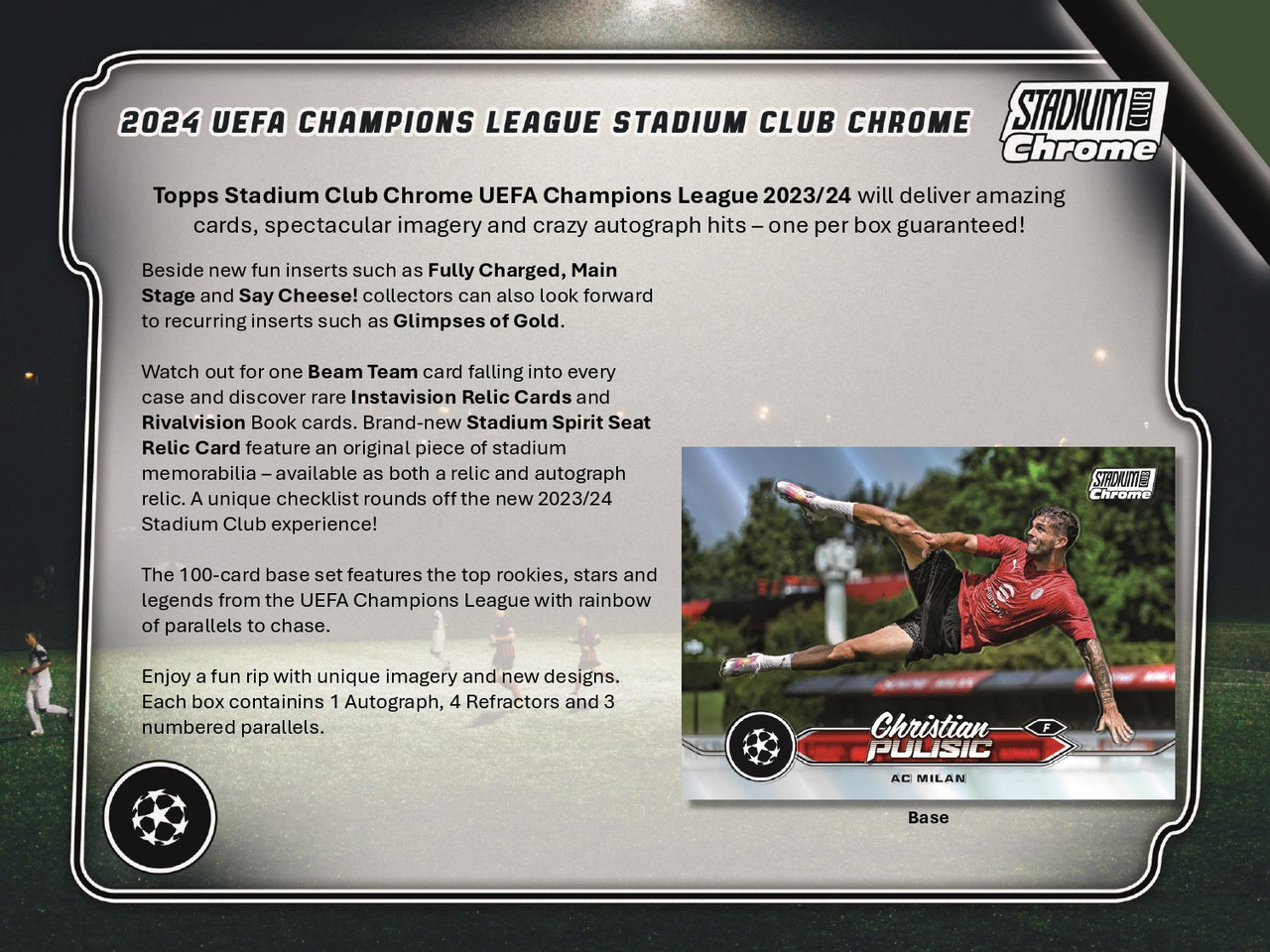 Image of 2023/24 Topps Stadium Club Chrome UEFA Club Competitions Soccer Hobby 12 Box Case