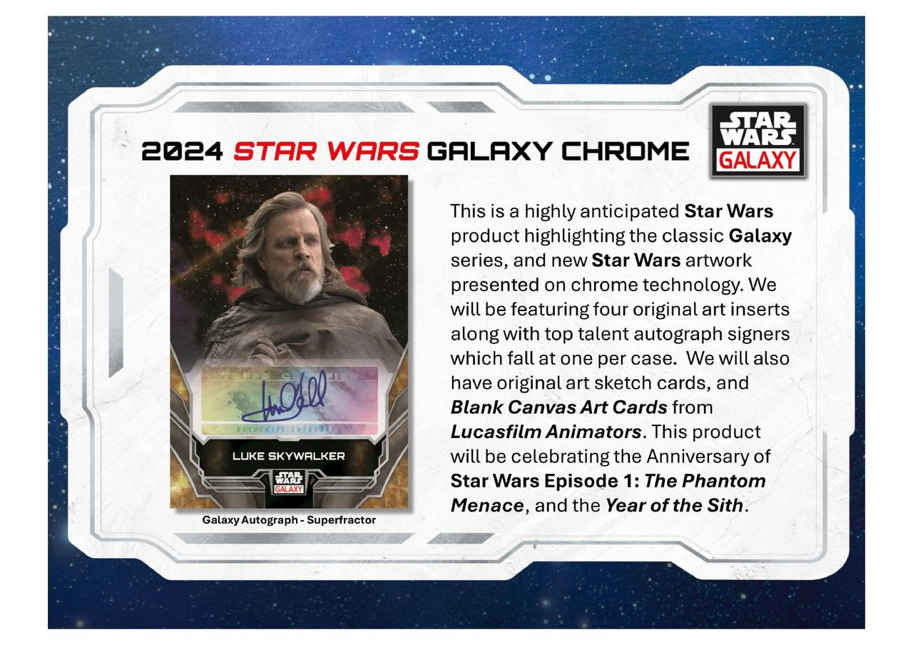 Image of 2024 Topps Star Wars Chrome Galaxy Hobby Box