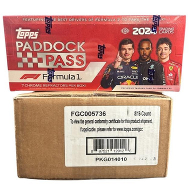 2024 Topps Formula 1 Paddock Pass Racing Hobby 8 Box Case