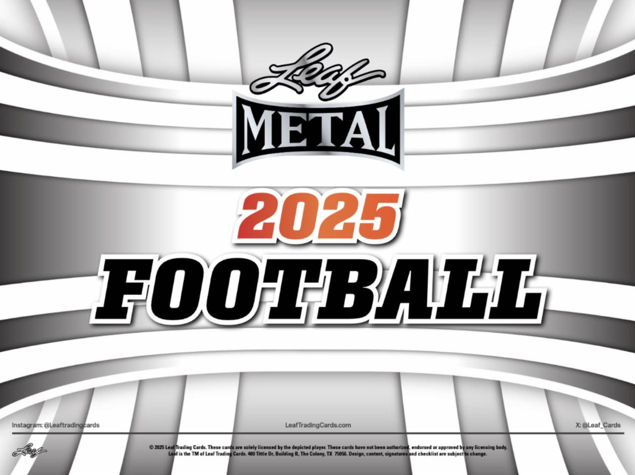 Image of 2025 Leaf Metal Football Jumbo Box