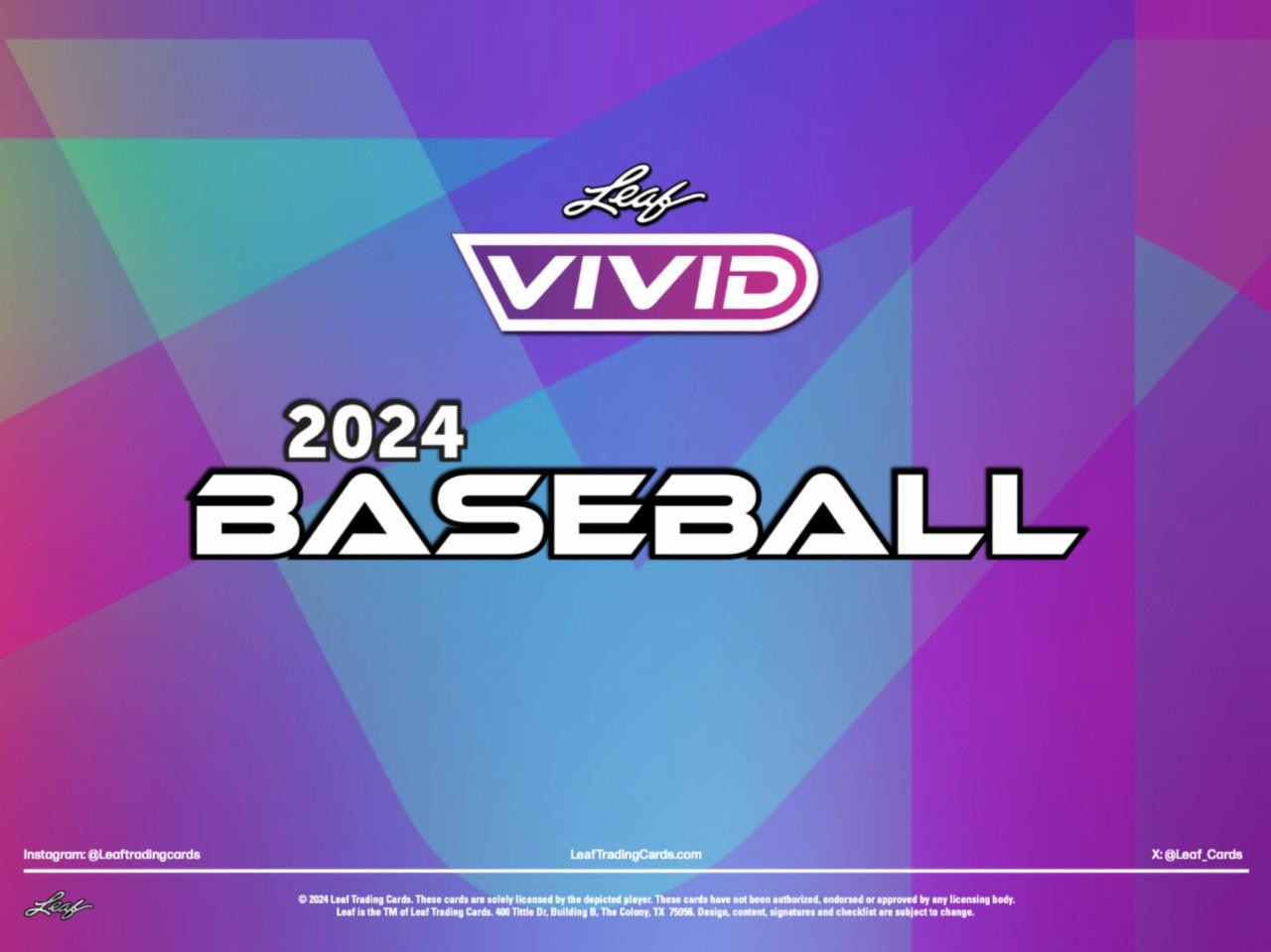 Image of 2024 Leaf Vivid Baseball Hobby Box