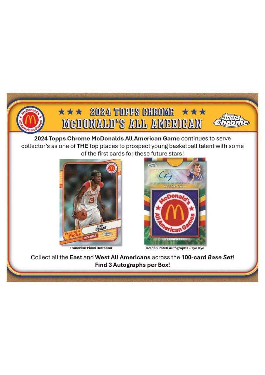 Image of 2024/25 Topps Chrome Mcdonald's All-American Basketball Hobby Box