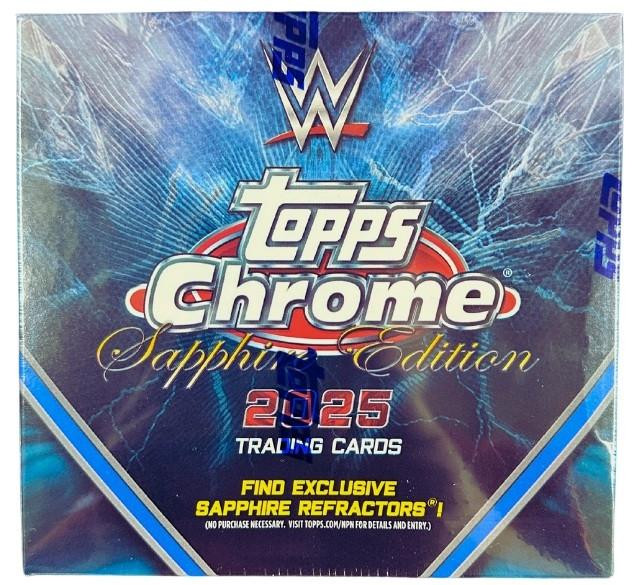 Image of 2025 Topps Chrome WWE Sapphire Edition Box
