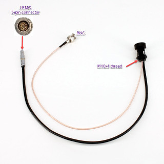 DNC-2130 underwater bulkhead connector M16x1 with LEMO 5-pin and SDI BNC output