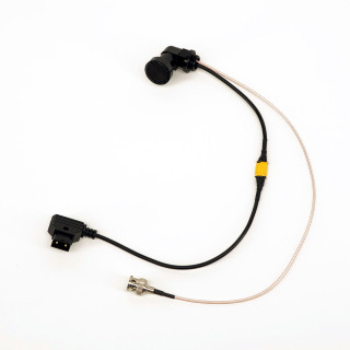 DNC-2154 Swivel SDI and Power M16 bulkhead connector with removable D-Tap power, designed for underwater camera housings.