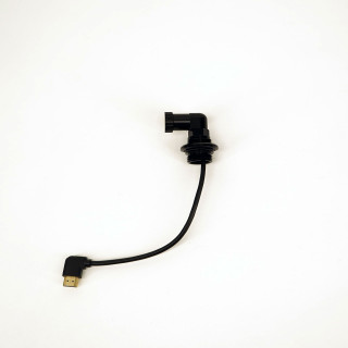DNC-2194 swivel HDMI Type-A bulkhead connector with right-angle cable for ergonomic horizontal routing