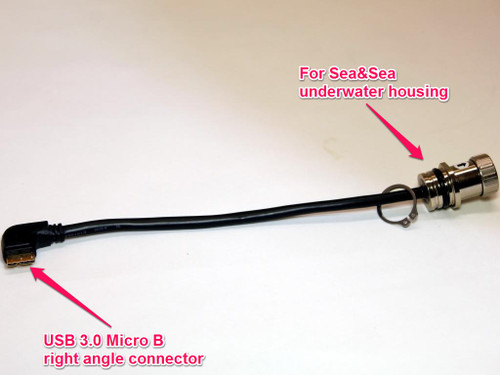 Underwater USB 3.0 Micro B connector for Sea&Sea housing