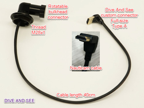 DNC-2152 custom angle-HDMI Swivel underwater connector M28 for Nauticam Atomos Nija V DNC-2152 custom angle-HDMI Swivel underwater connector M28 for Nauticam Atomos Nija V