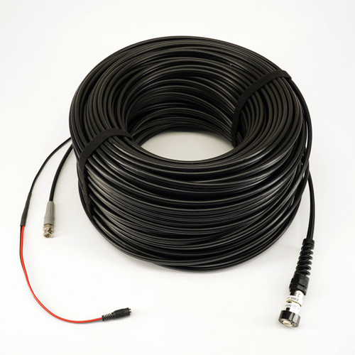 Rugged 100m underwater broadcast cable DNC-1164 with LEMO SDI connector and 5.5mm x 2.1mm power plug for underwater filming and inspections