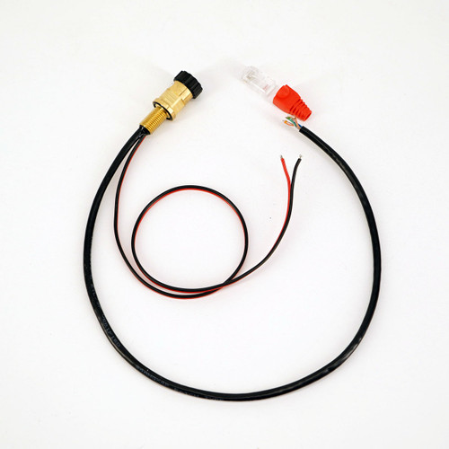 DNC-2178 underwater Cat6 Ethernet and power bulkhead connector with 7-16-20 extended thread and dual 18AWG power wires