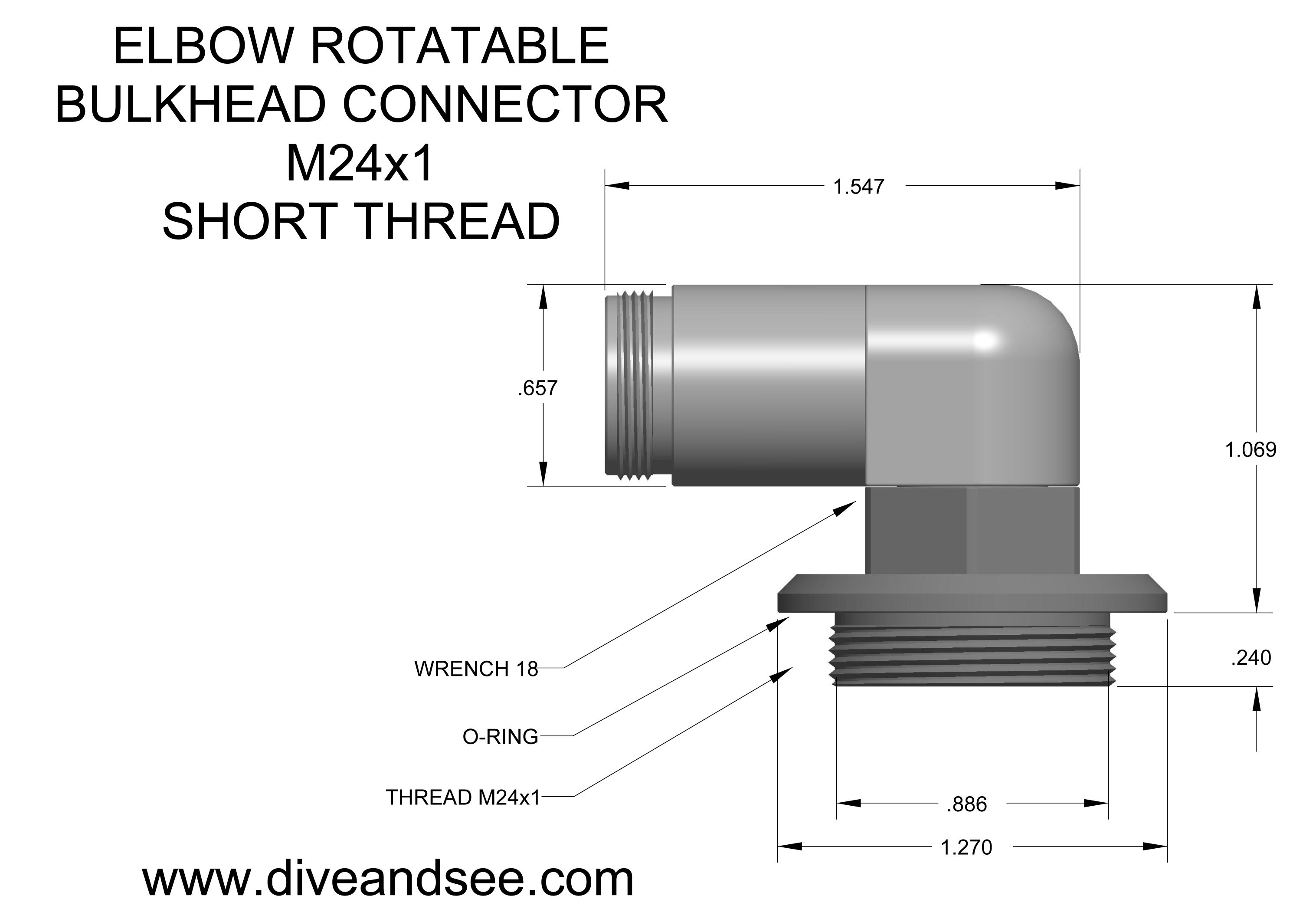 Drawing M24 underwater connector for M24 accessories port