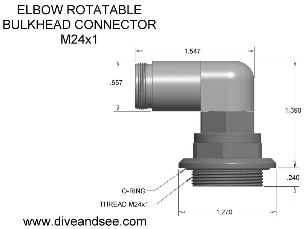 Drawing M24 underwater connector for M24 accessories port