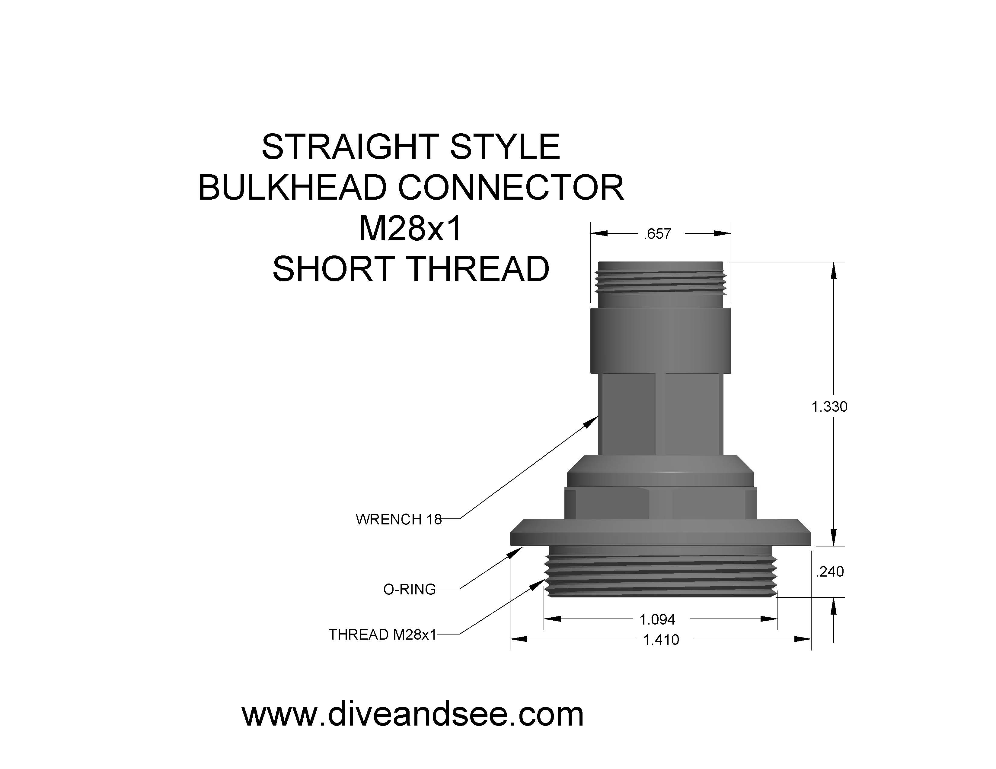 M28 Straight Style Bulkhead connector Dive And See