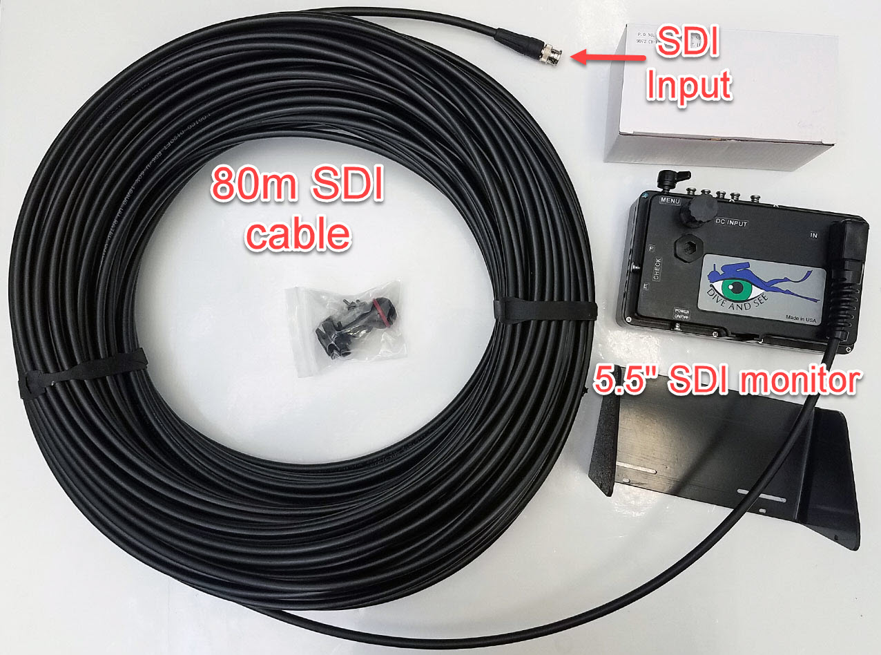 5" monitor with 80m SDI cable