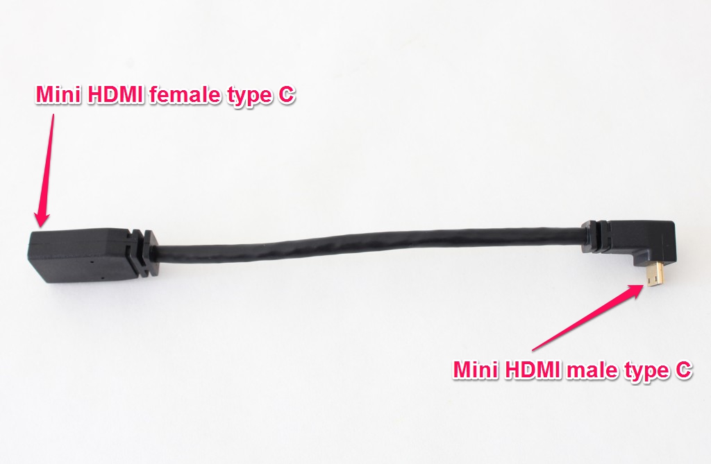 Diktatur Forstad violin Low Profile Right Angle Mini HDMI Male/Female cable