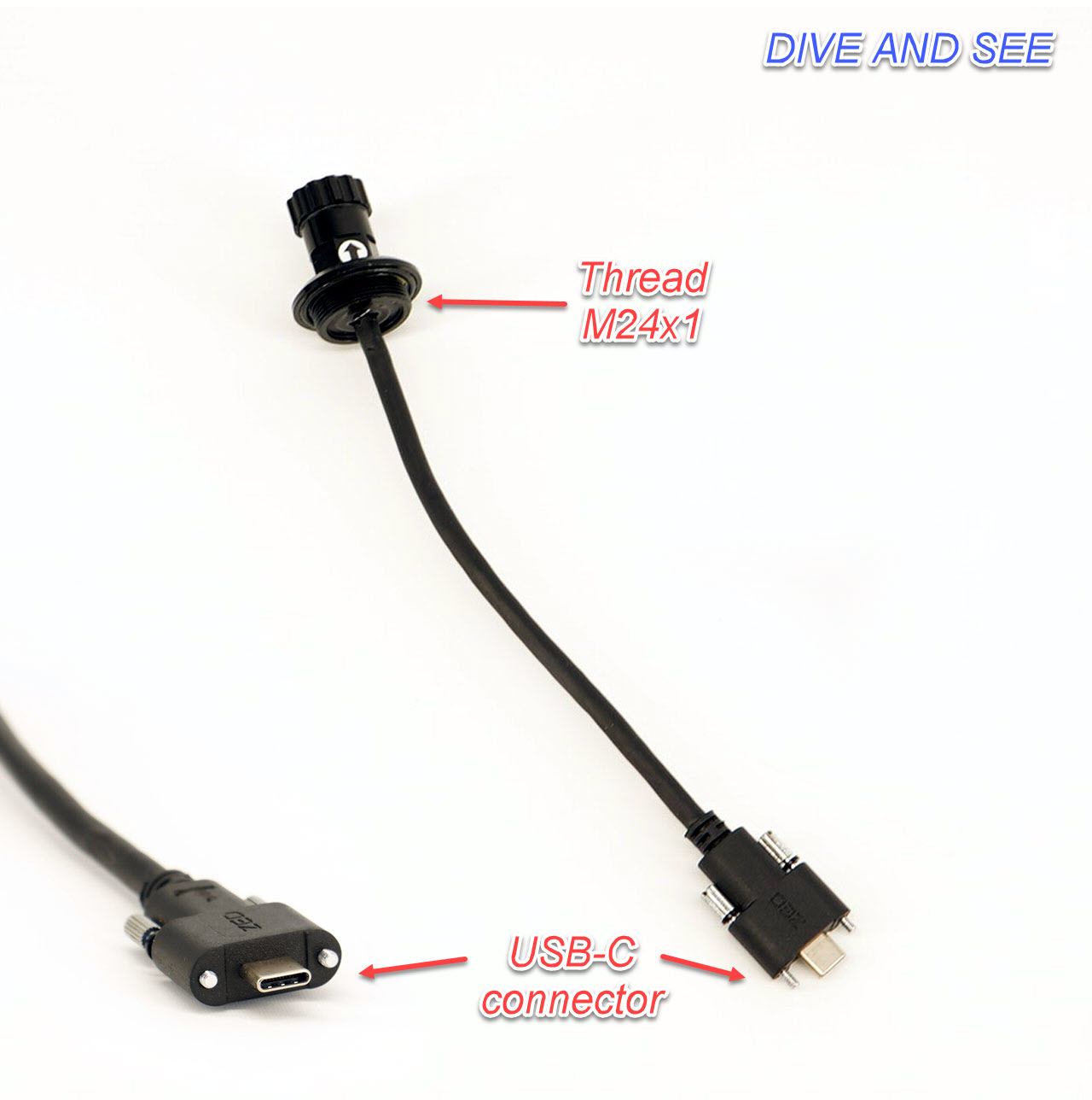 DNC-2157 Waterproof USB-C Bulkhead Connector for ZED 2i Camera