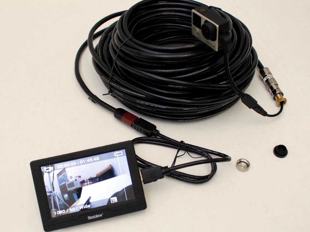 30m underwater HDMIi cable with ikelite bulkhead connector for Sony a7rII and GoPro hero4