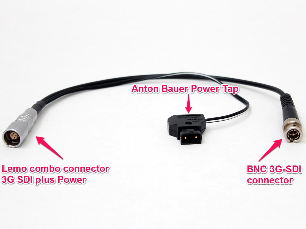 connector harness for waterproof splash bag with Anton Bauer Power Tap