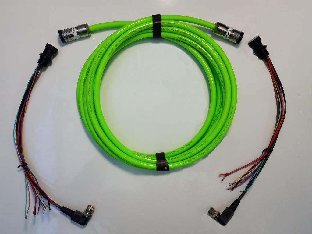 DNC-1107 green cable underwater video data power plus bulkhead connector DNC-2023