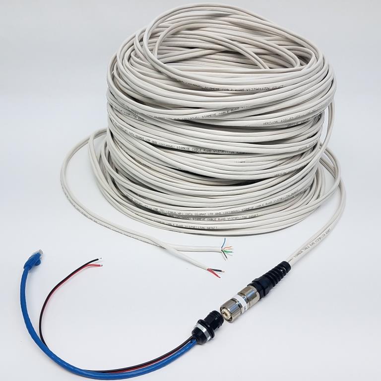 DNC 1121 waterproof Ethernet cat5e plus power Cable color white for swimming pool competitions