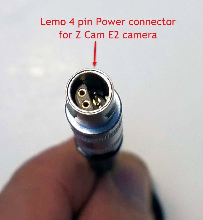 LEMO 4 pin power connector for Z Cam E2 camera